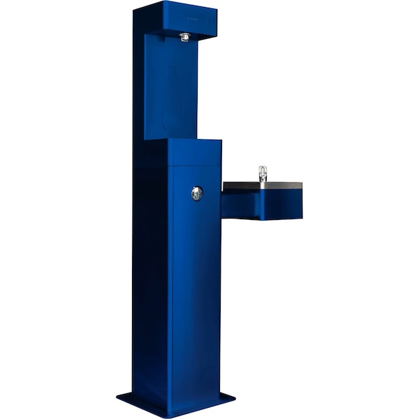 Global Industrial Outdoor Drinking Fountain & Bottle Filling Station w/ Filter, Blue 761216BLF - main